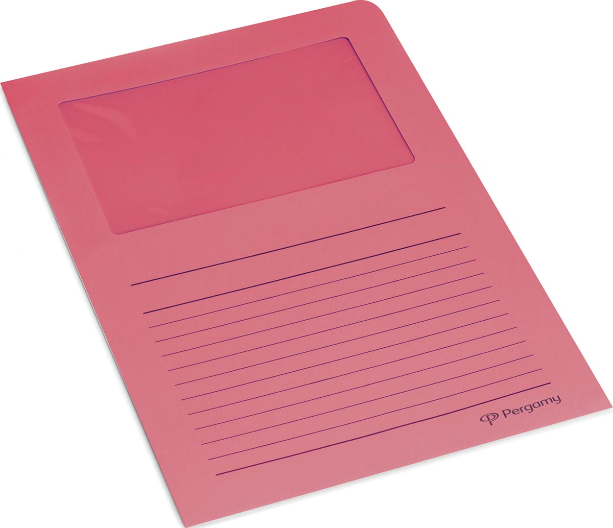 Pergamy L-map met venster, pak van 100 stuks, fuchsia afbeelding