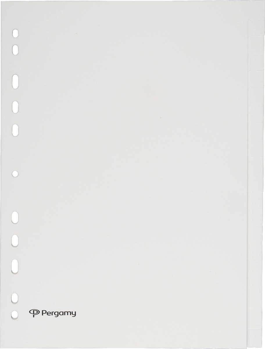 Pergamy tabbladen, ft A4, uit karton, 20 tabs, 11-gaats perforatie, beige afbeelding
