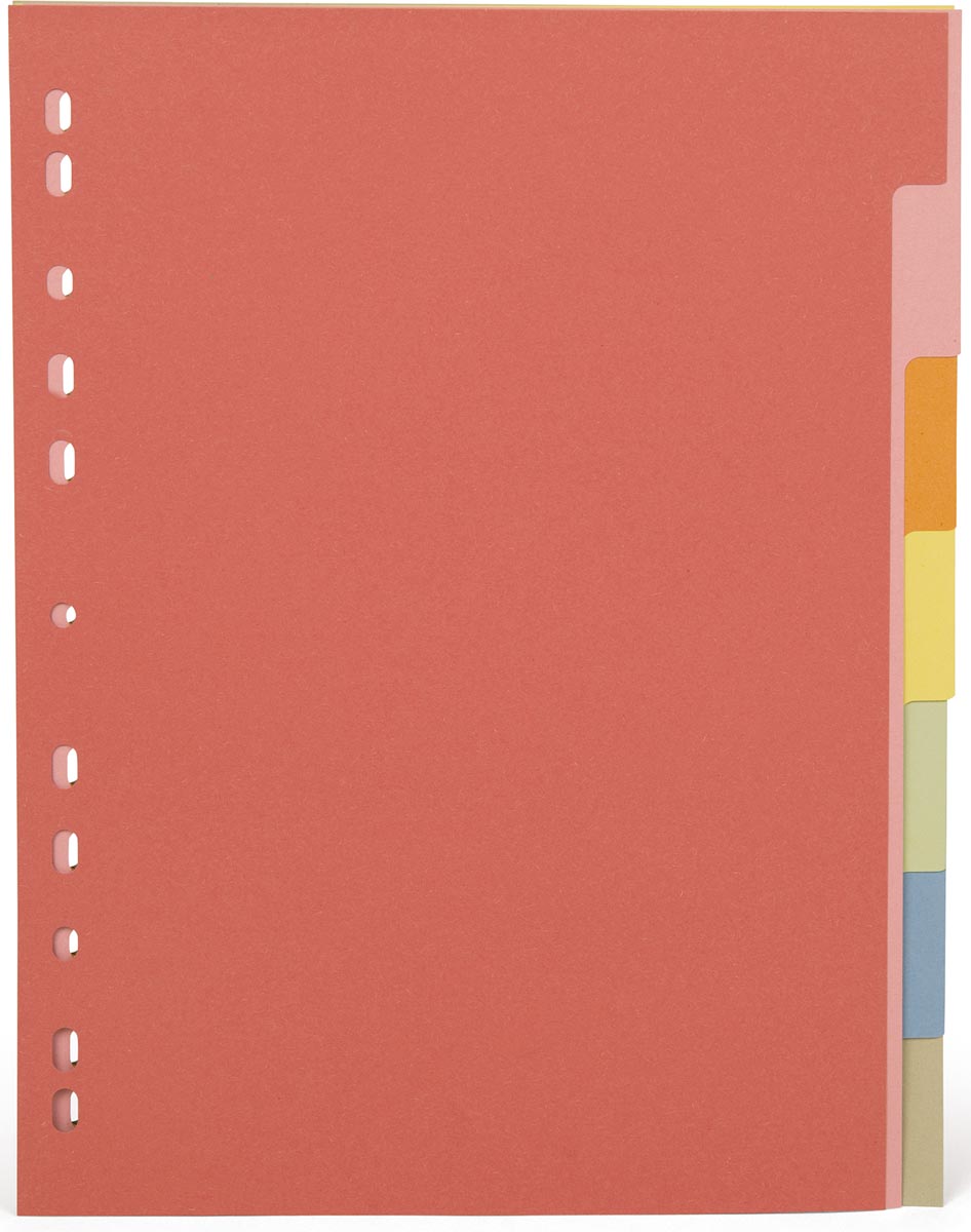 Pergamy tabbladen ft A4, 11-gaatsperforatie, extra sterk karton, geassorteerde kleuren, 7 tabs Pergamy tabbladen ft A4, 11-gaatsperforatie, extra sterk karton, geassorteerde kleuren, 7 tabs