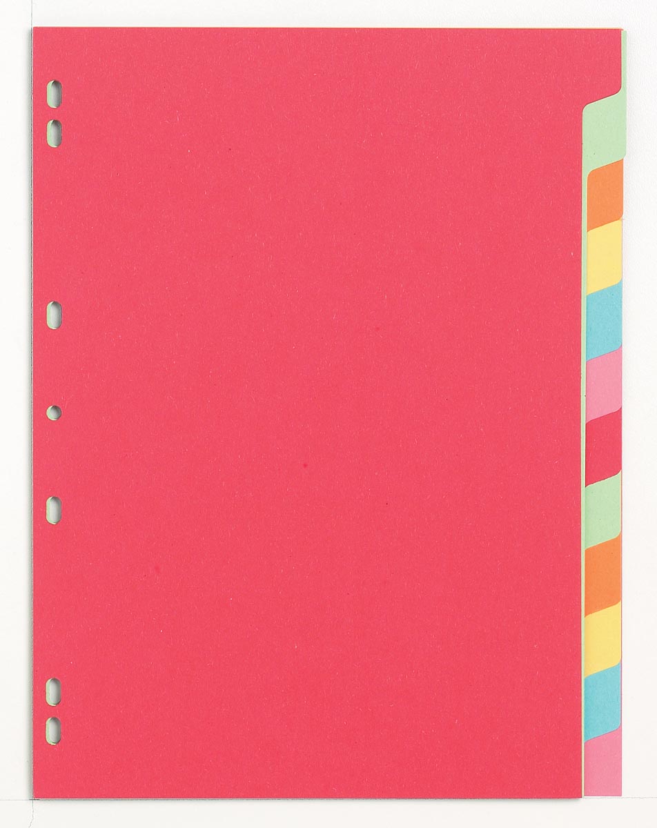 Pergamy tabbladen ft A4, 11-gaatsperforatie, extra sterk karton, geassorteerde kleuren, 12 tabs Pergamy tabbladen ft A4, 11-gaatsperforatie, extra sterk karton, geassorteerde kleuren, 12 tabs