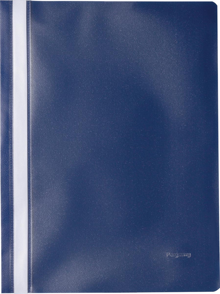 Pergamy snelhechtmap, ft A4, PP, pak van 25 stuks, donkerblauw afbeelding