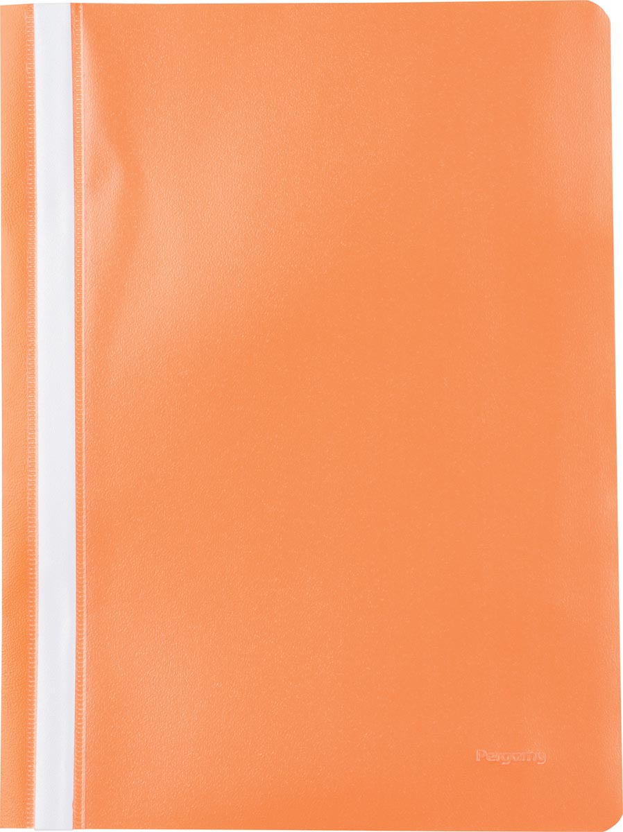 Pergamy snelhechtmap, ft A4, PP, pak van 5 stuks, oranje afbeelding