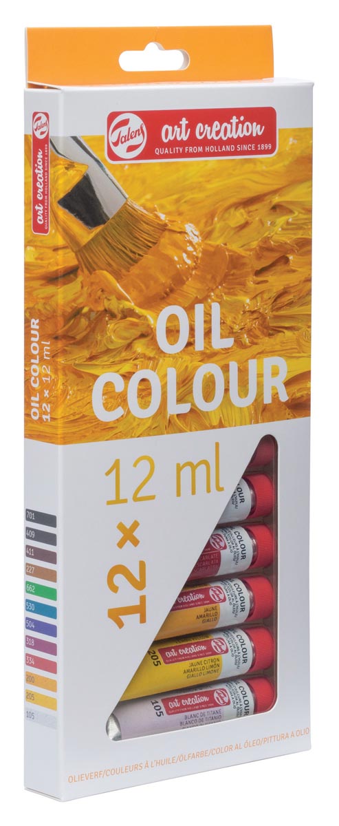 Talens Art Creation olieverf tube van 12 ml, set van 12 tubes in geassorteerde kleuren Talens Art Creation olieverf tube van 12 ml, set van 12 tubes in geassorteerde kleuren