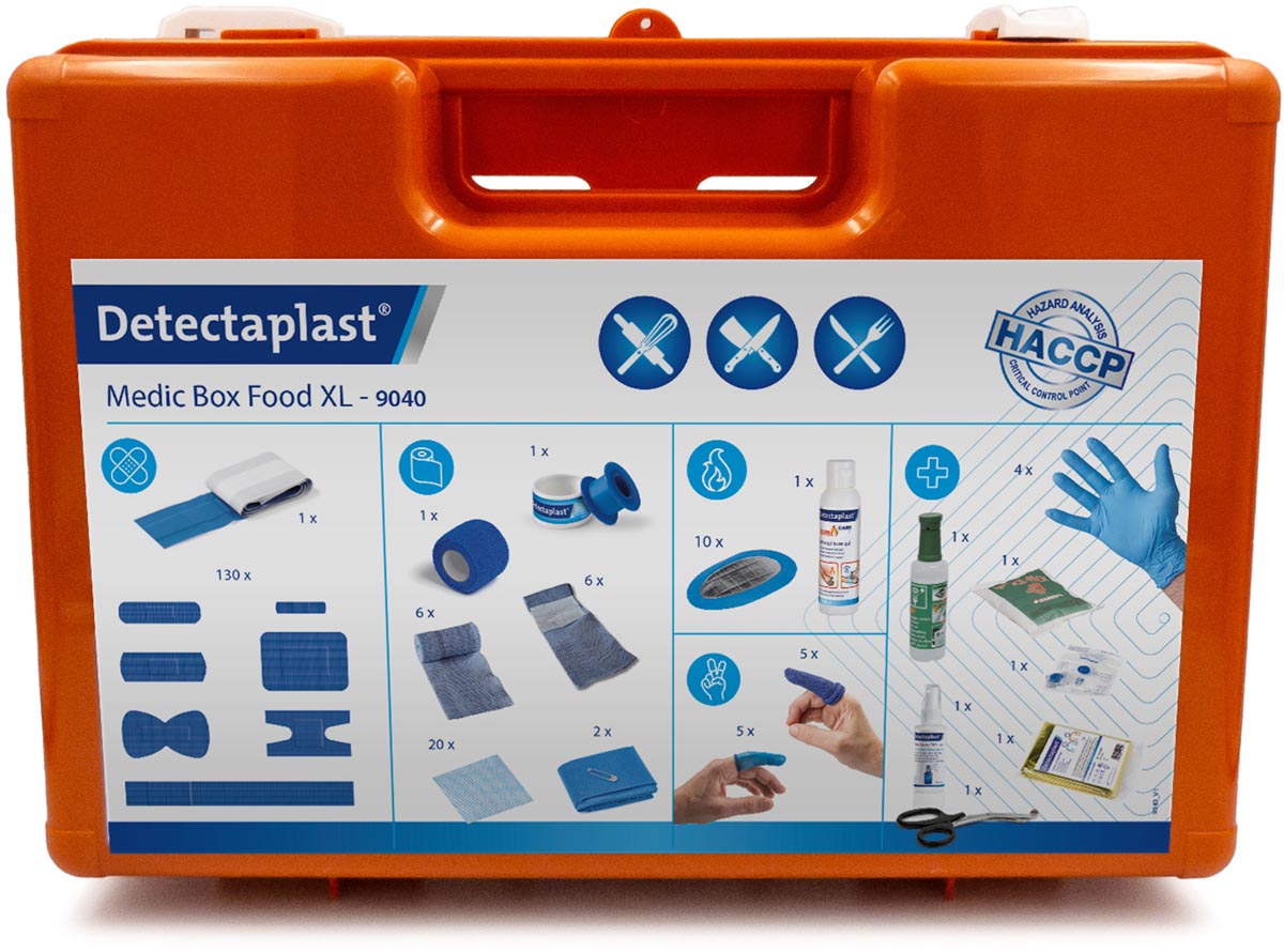 Detectaplast EHBO-koffer Medic Box Food XL, HACCP inhoud tot 30 personen afbeelding
