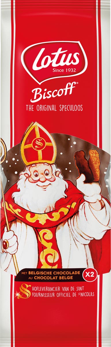 Lotus speculoos met chocolade, Sinterklaas, pak van 2 stuks Lotus speculoos met chocolade, Sinterklaas, pak van 2 stuks