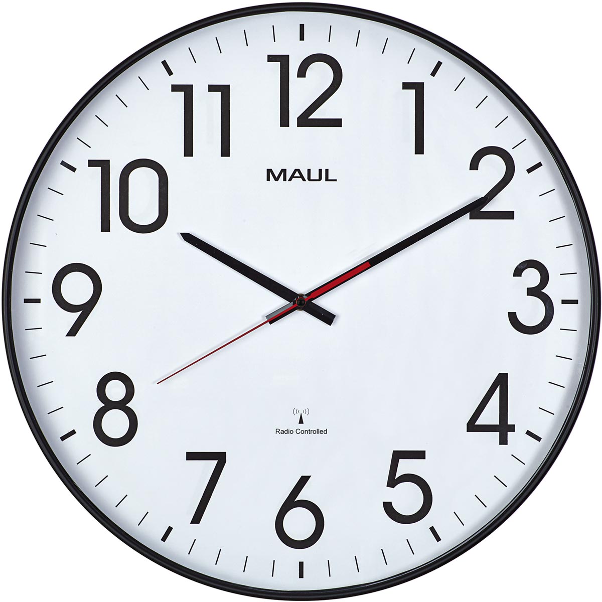 MAULclimb wandklok, radiogestuurd, diameter 47 x 5,5 cm, zwart afbeelding