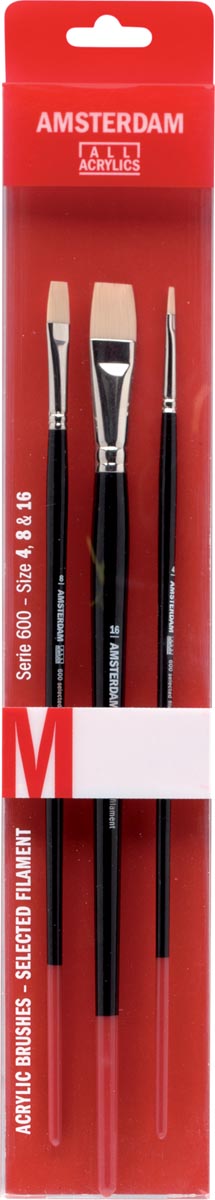 Amsterdam acrylverfpenseel M, blister van 3 stuks Amsterdam acrylverfpenseel M, blister van 3 stuks
