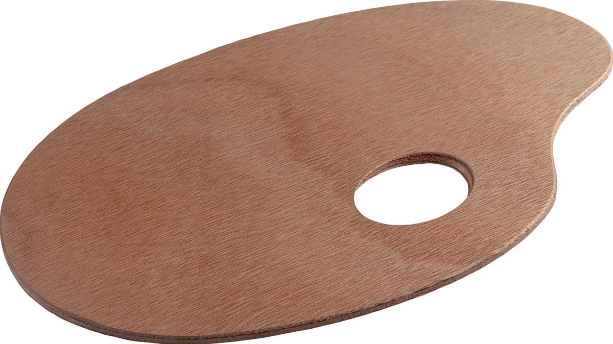 Talens ovalen mengpalet, uit hout Talens ovalen mengpalet, uit hout