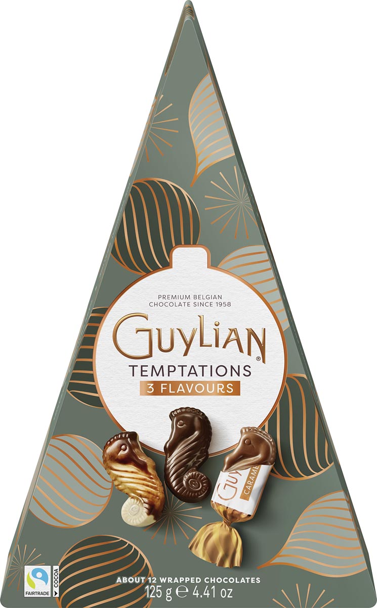 Guylian chocolade Temptations Mix, Kerstboom, doos van 125 g