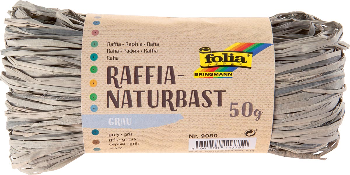 Folia raffia licht grijs