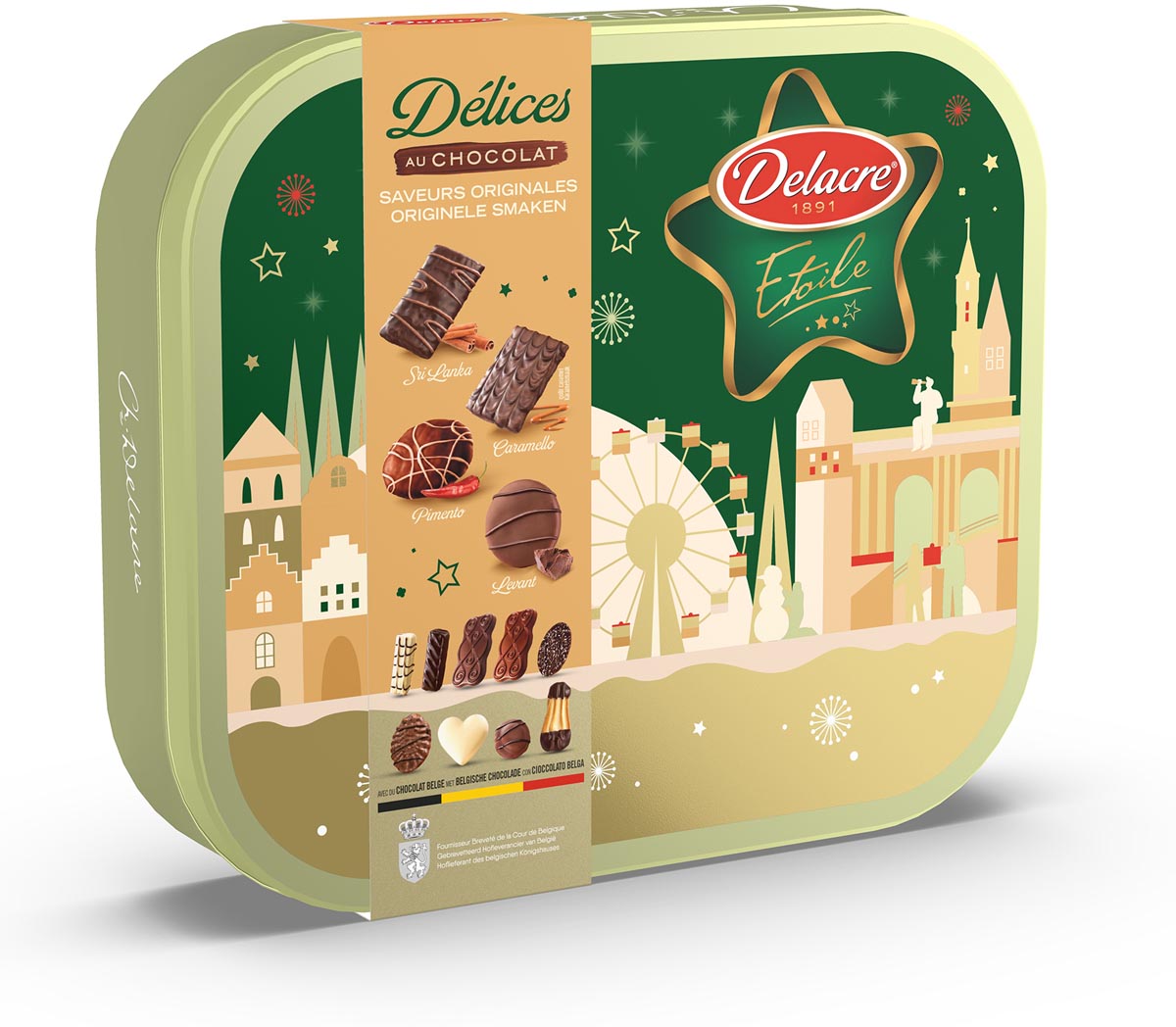 Delacre Délices au chocolat, blikken doos van 485 g