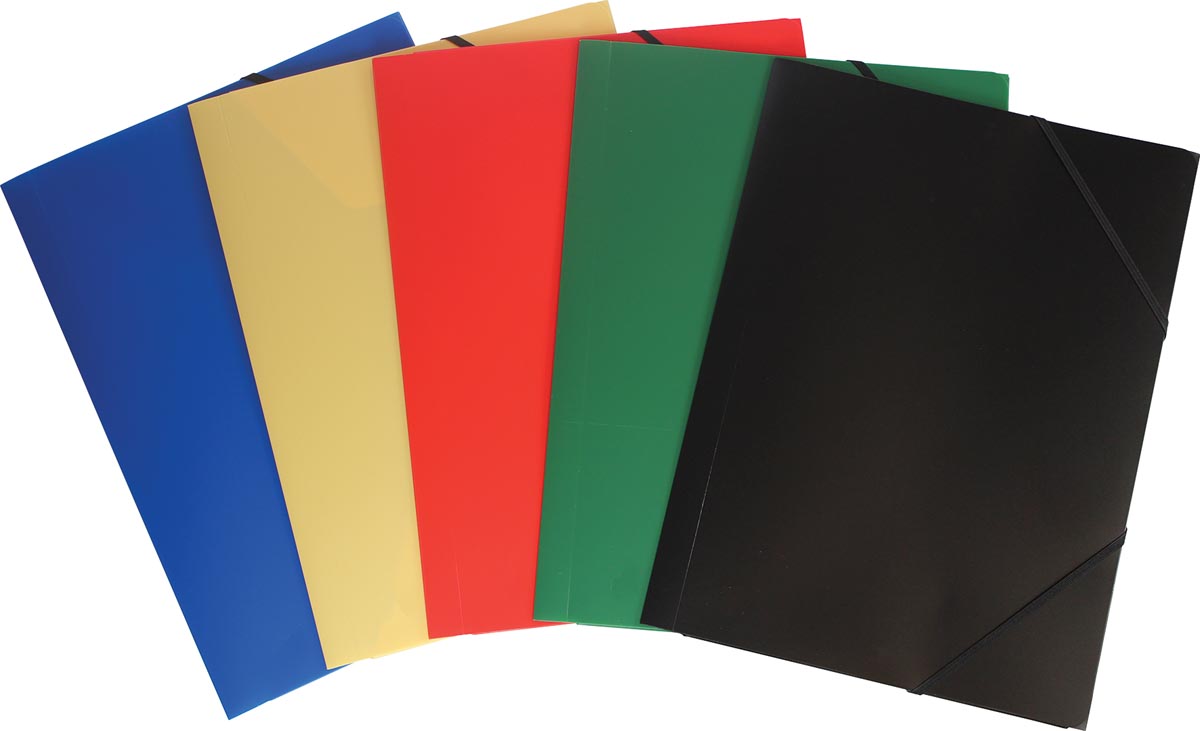 Pergamy elastomap geassorteerde kleuren rood, blauw, groen geel en zwart
