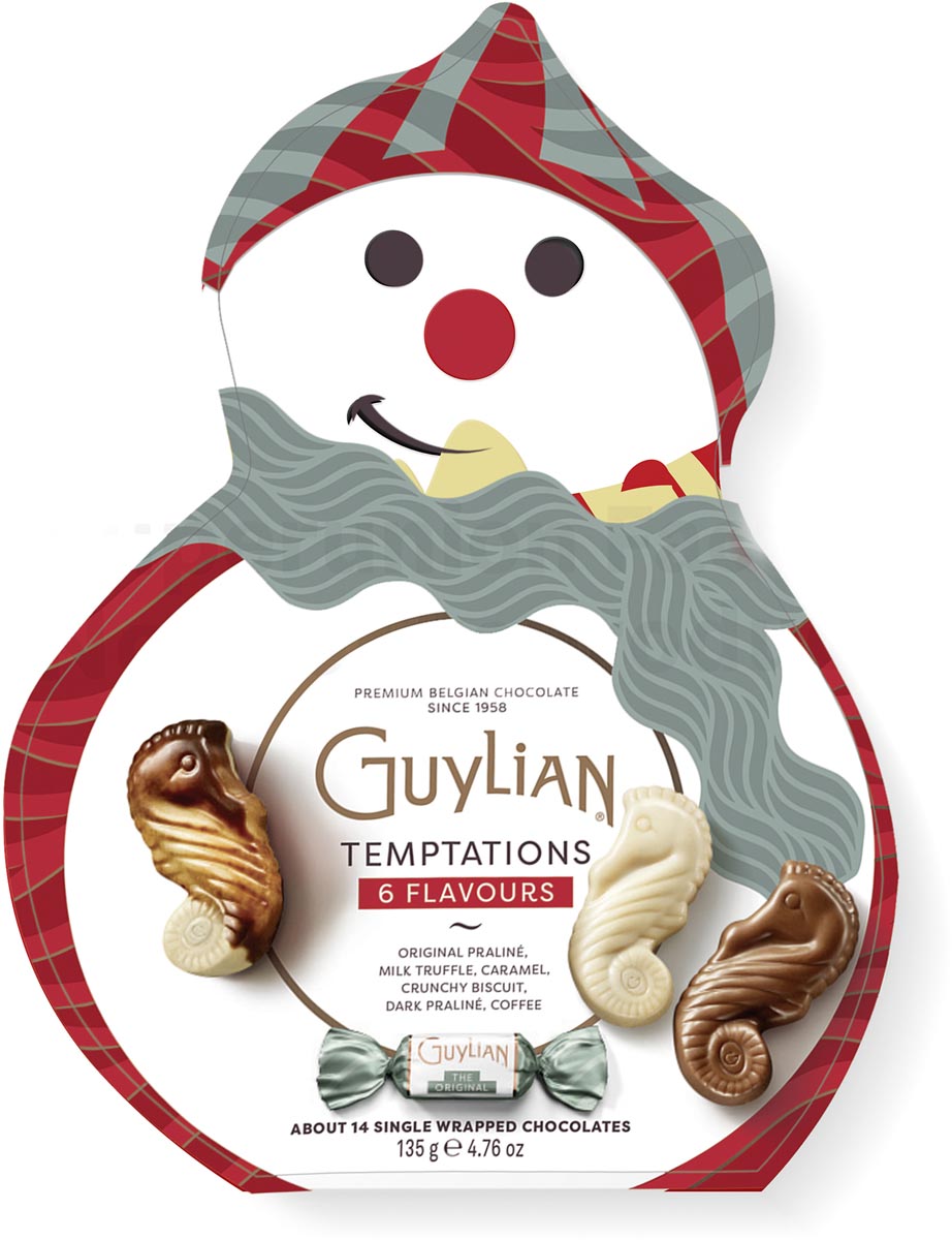 Guylian Temptations zeevruchten chocolade Sneeuwman, doos van 135 g