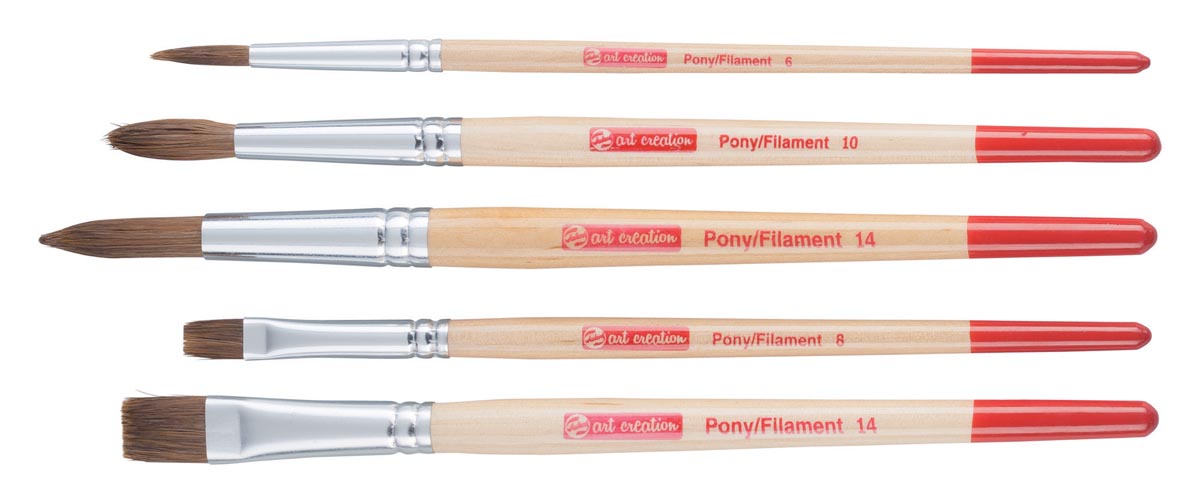 Talens Art Creation aquerelpenselenset polyester, set met 5 penselen afbeelding