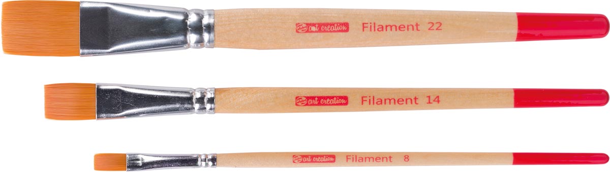 Talens Art Creation aquarelpenselen polyester plat, set van 3 penselen afbeelding