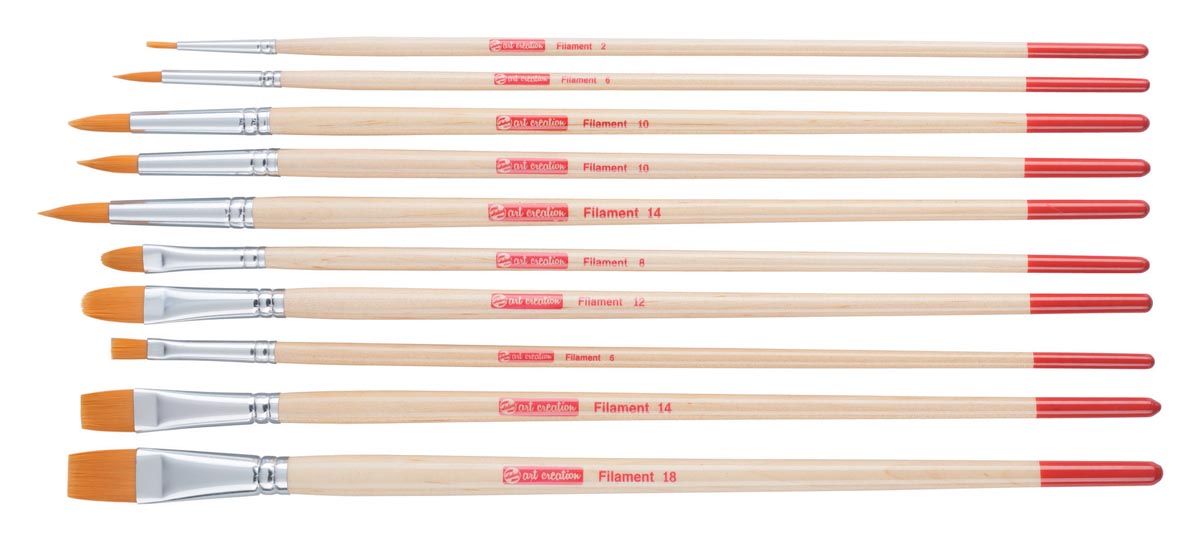 Talens Art Creation penselenset polyester geassorteerd, set met 10 penselen afbeelding