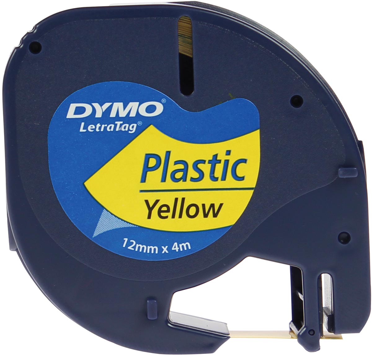 Dymo LetraTAG tape 12 mm, plastic geel