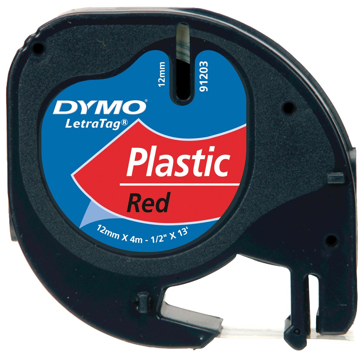 Dymo LetraTAG tape 12 mm, plastic rood