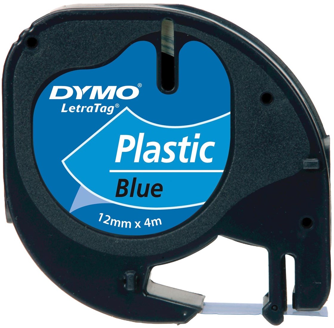 Dymo LetraTAG tape 12 mm, plastic blauw bij VindiQ Office