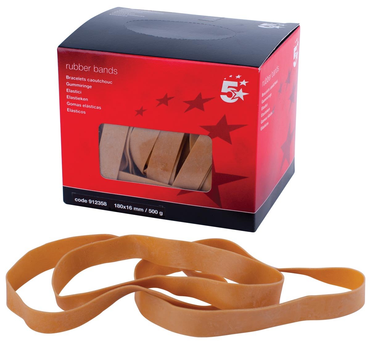 5 Star elastieken 16 mm x 180 mm, doos van 500 g