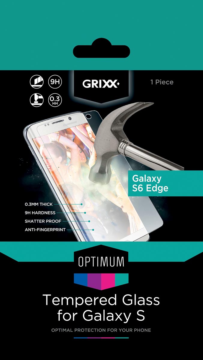 Grixx Optimum tempered glass protector voor Samsung Galaxy S6 Edge