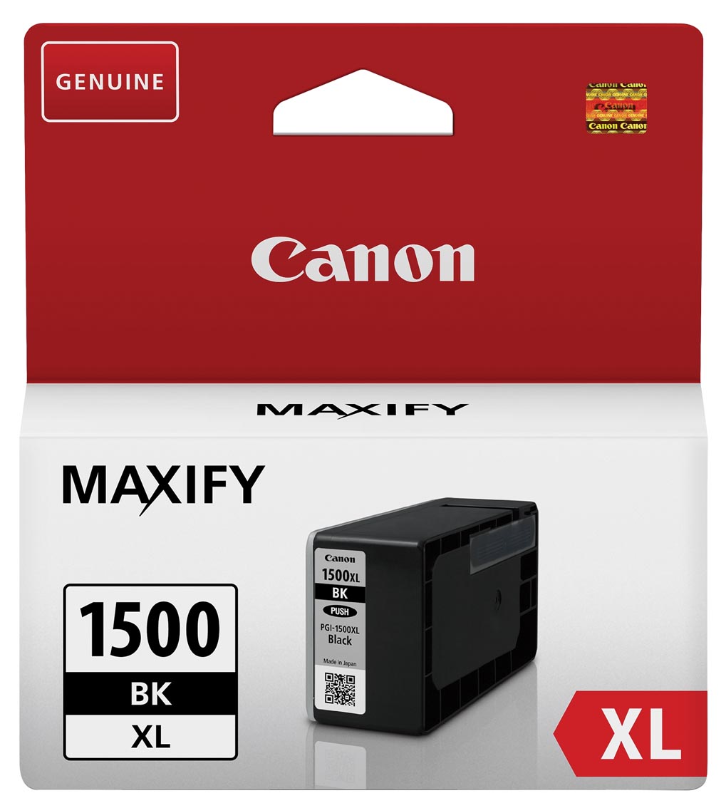 Canon inktcartridge PGI-1500XL, 1.200 pagina&apos;s, OEM 9182B001, zwart afbeelding