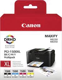Canon inktcartridge PGI-1500XL, 1.020 - 1.200 pagina's, OEM 9182B004, 4 kleuren