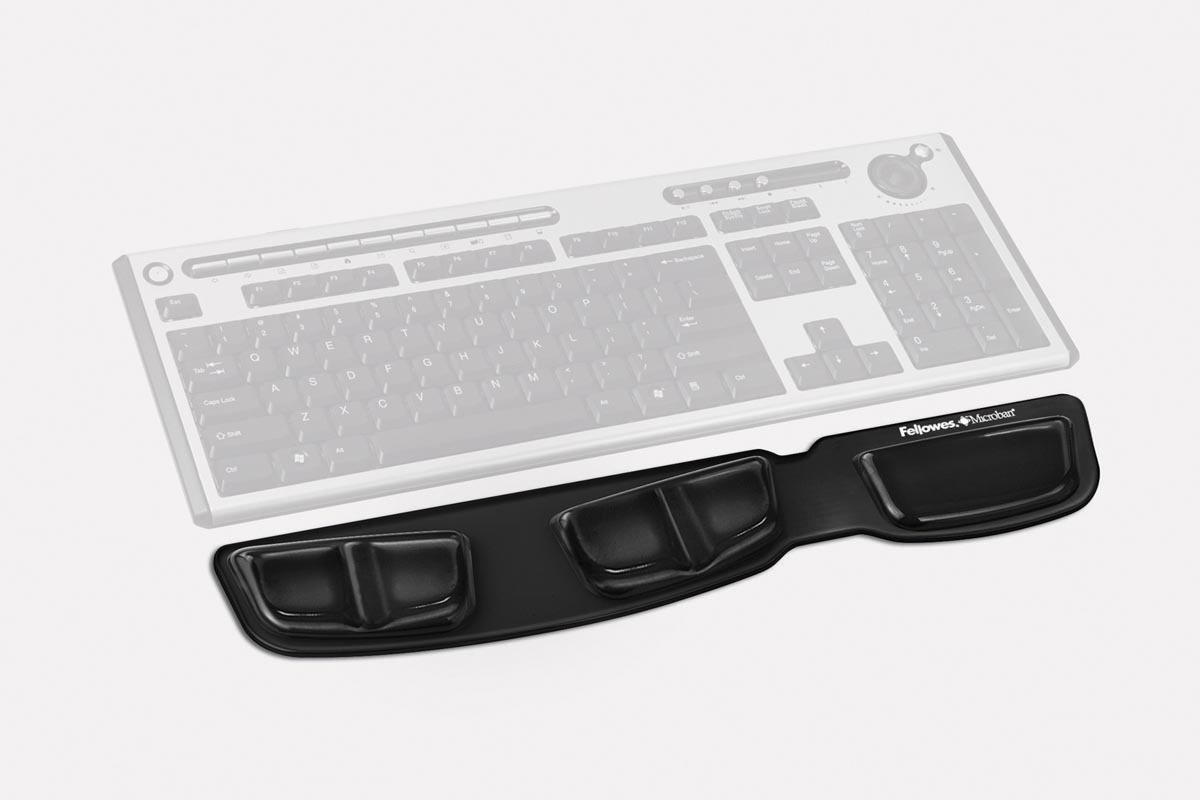 Fellowes Heatlh-V Crystal toetsenbord polssteun, zwart