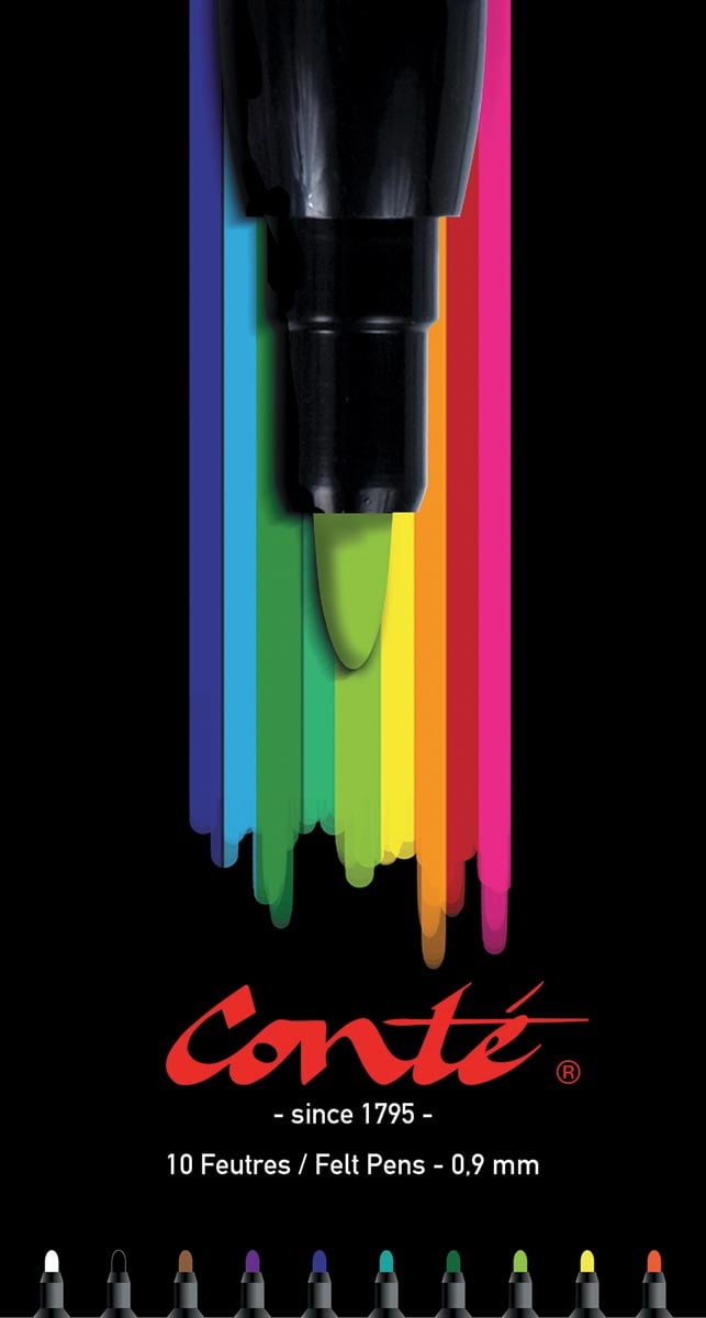 Conte Viltstift 10 Stiften huismerk kopen in de aanbieding