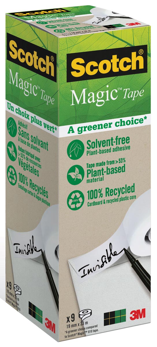 Plakband Magic Tape: A greener choice, ft 19 mm x 33 m, toren met 9 rollen Plakband Magic Tape: A greener choice, ft 19 mm x 33 m, toren met 9 rollen