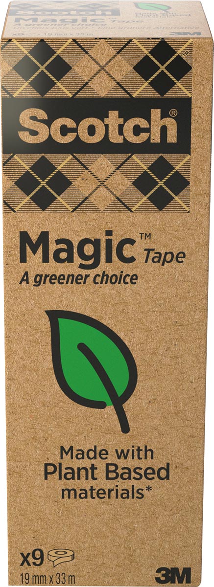 Plakband Magic Tape: A greener choice, ft 19 mm x 33 m, toren met 9 rollen afbeelding