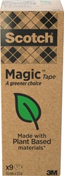 Plakband Magic Tape: A greener choice, ft 19 mm x 33 m, toren met 9 rollen