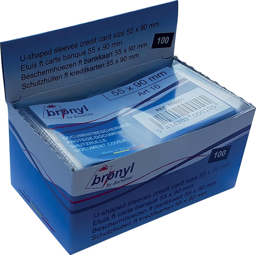 Bronyl U-mapje uit transparante PVC van 140 micron, ft kredietkaart, display van 100 stuks afbeelding