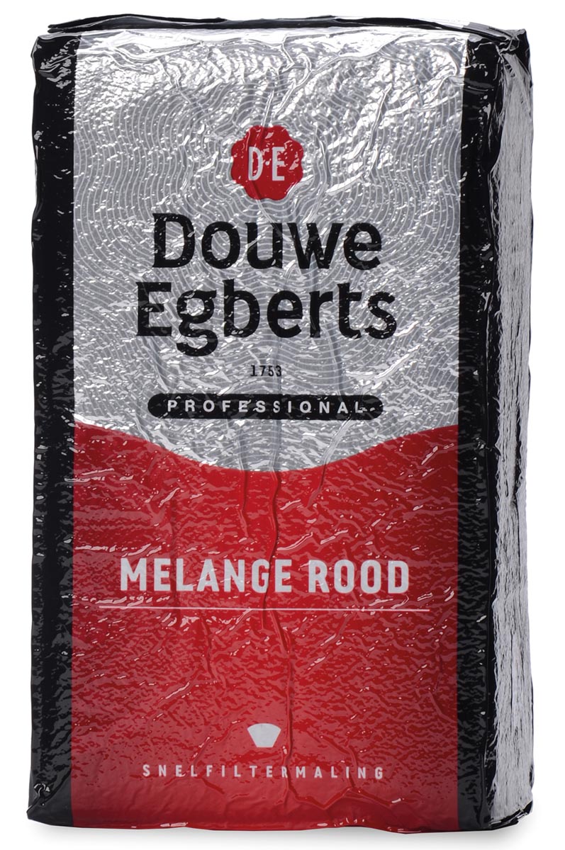 Douwe Egberts gemalen koffie voor snelfilters Rood, pak van 1 kg afbeelding