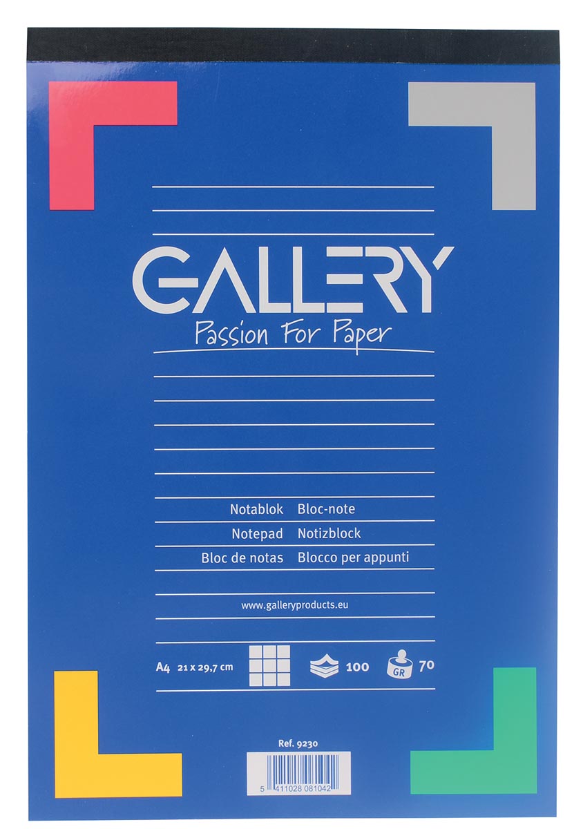 Gallery bloc de notes, ft A4, quadrillé 5 mm