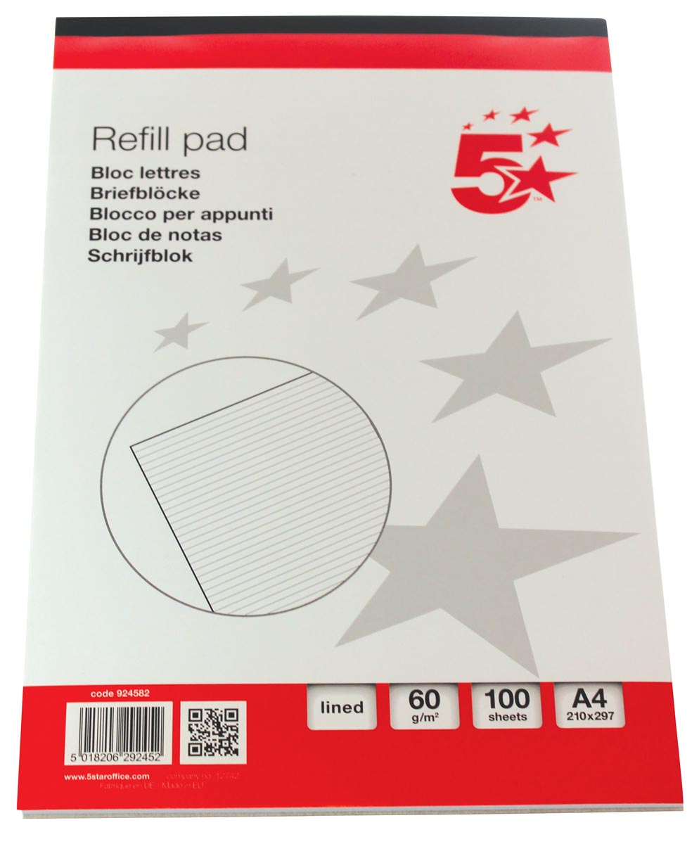 5 Star Schrijfblok Ft A4 Gelijnd 100 Vel huismerk kopen in de aanbieding