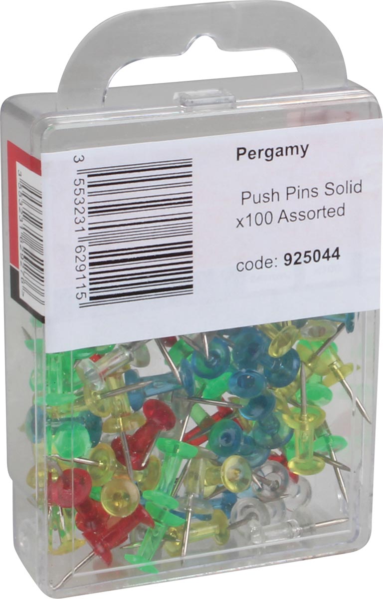 Pergamy prikbordspelden, ophangdoosje met 100 stuks