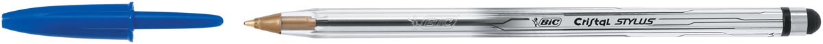 Bic balpen en stylus Cristal 2 in 1 blauw, doos van 12 stuks