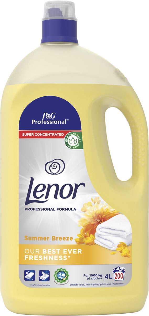 Lenor Professional wasverzachter summer breeze, fles van 4 l afbeelding