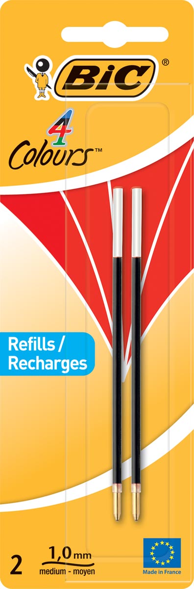 Bic vulling voor balpen 4 Colours Medium, blister met 2 stuks, rood afbeelding