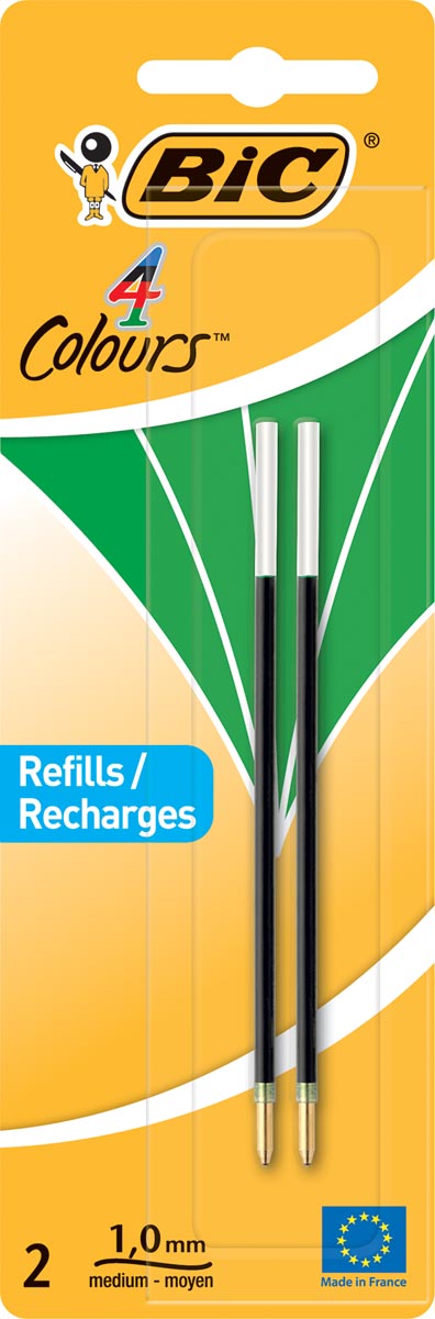 Bic vulling voor balpen 4 Colours Medium, blister met 2 stuks, groen afbeelding