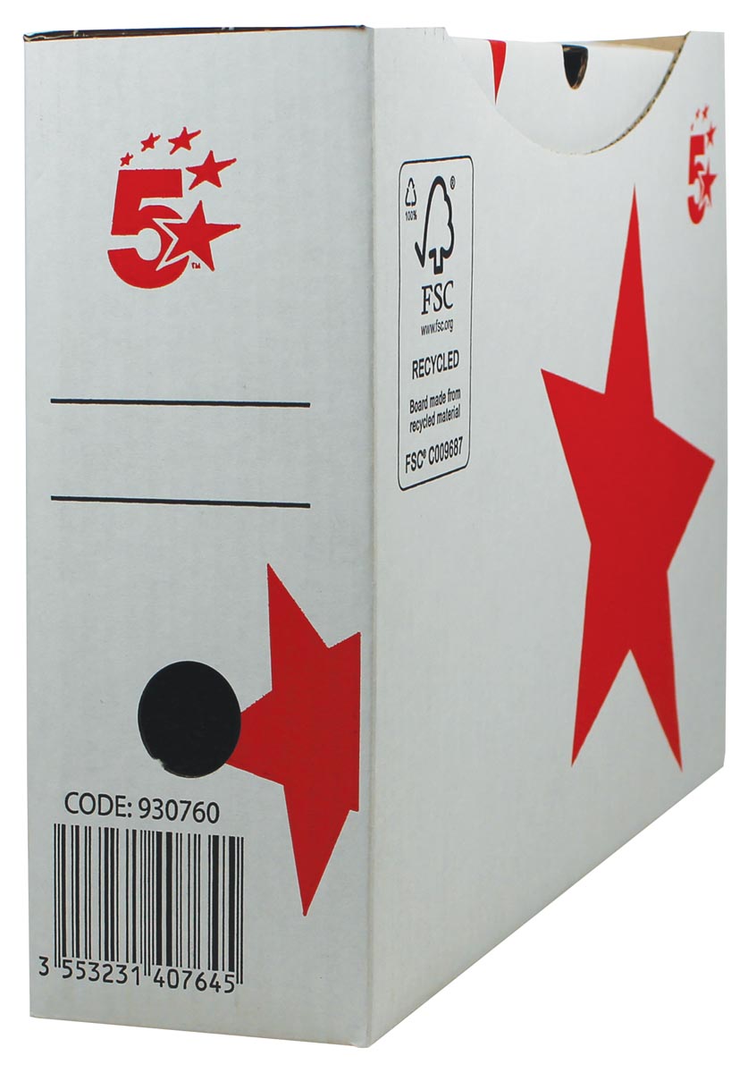 5 Star Archiefdoos 25X33X10 Cm Wit Automatische Montage huismerk kopen in de aanbieding