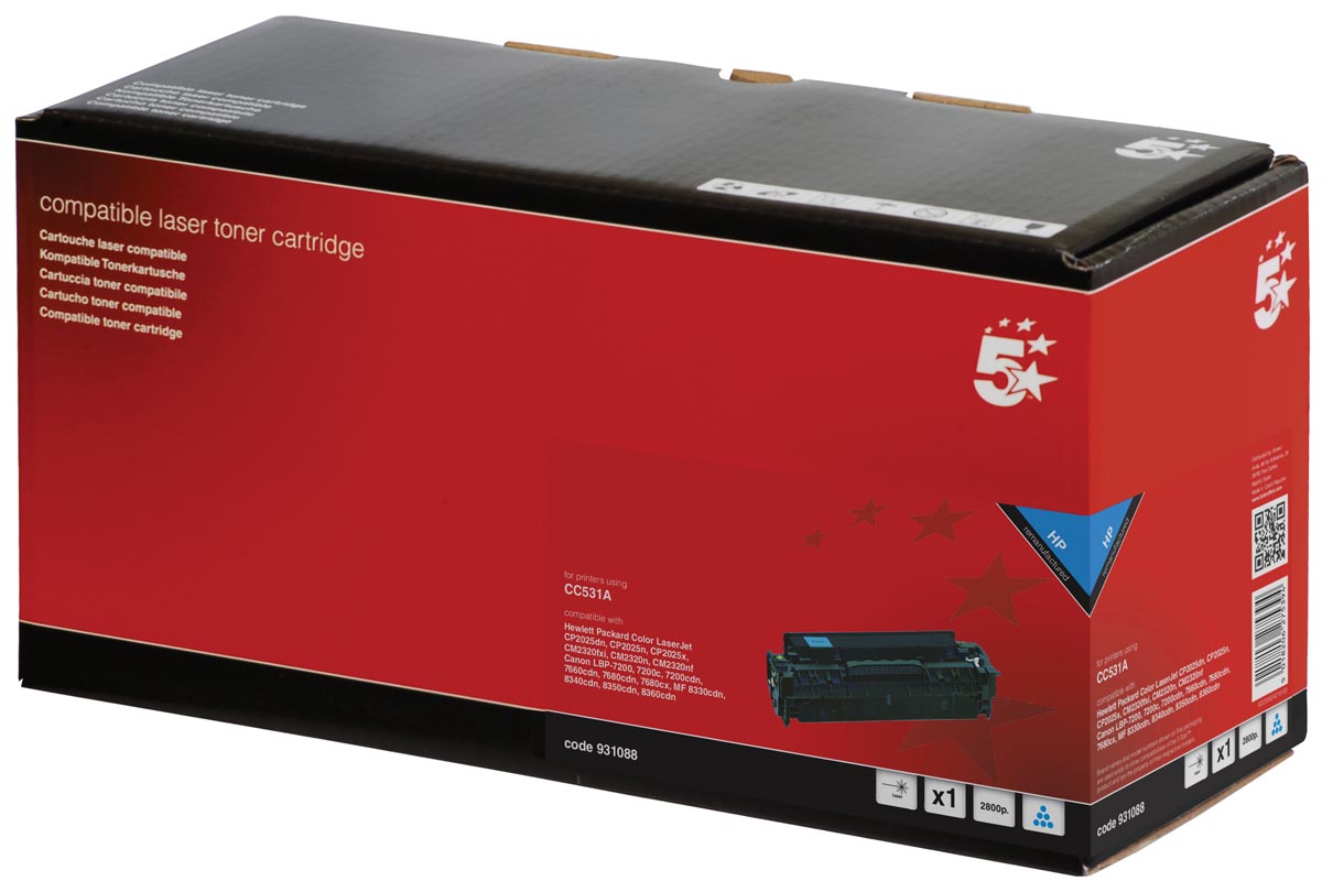 STAR toner cyaan, 2800 pagina's voor HP 304A - OEM CC531A
