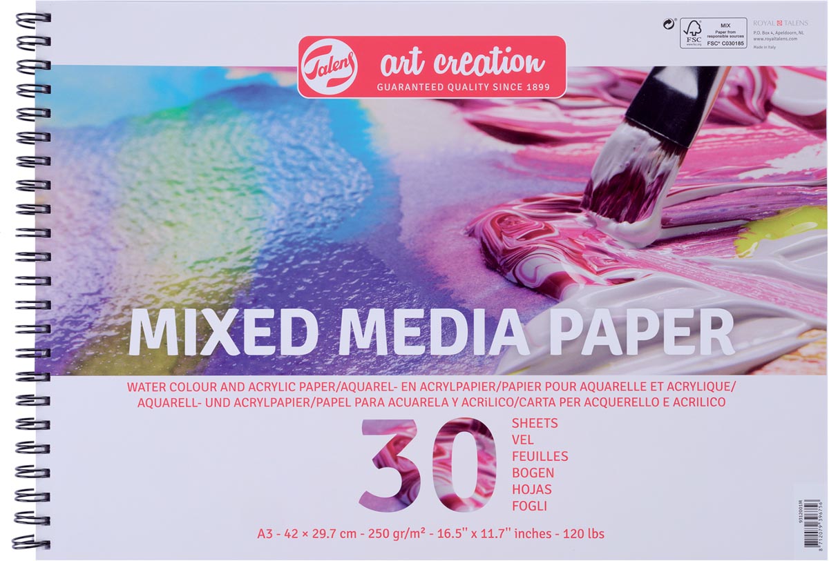 Van Gogh Mix Media papier 250 g/m² ft A3, blok met 30 vellen