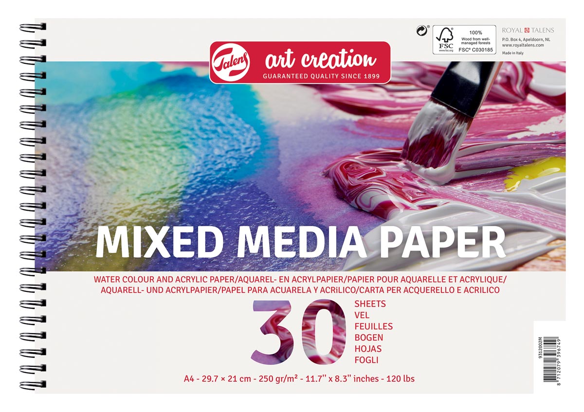 Van Gogh Mix Media papier 300 g/m² ft A4, blok met 30 vellen