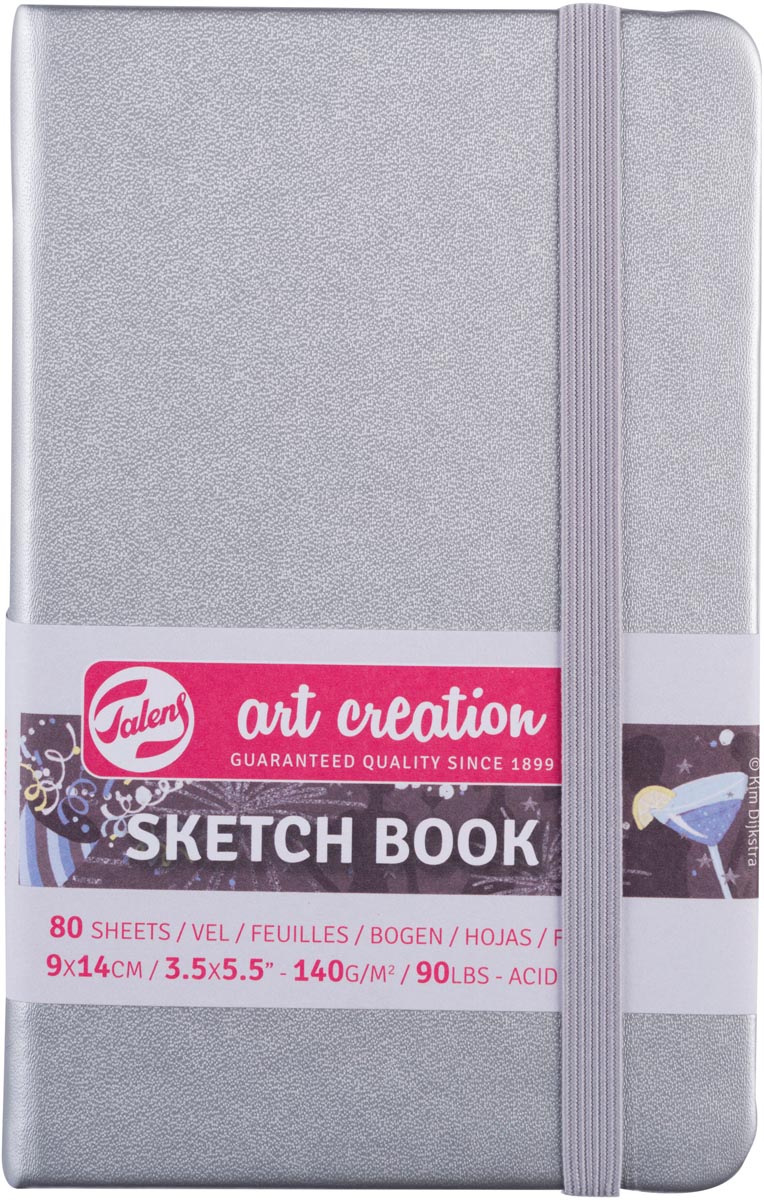 Talens Art Creation schetsboek, shiny silver, ft 9 x 14 cm Talens Art Creation schetsboek, shiny silver, ft 9 x 14 cm
