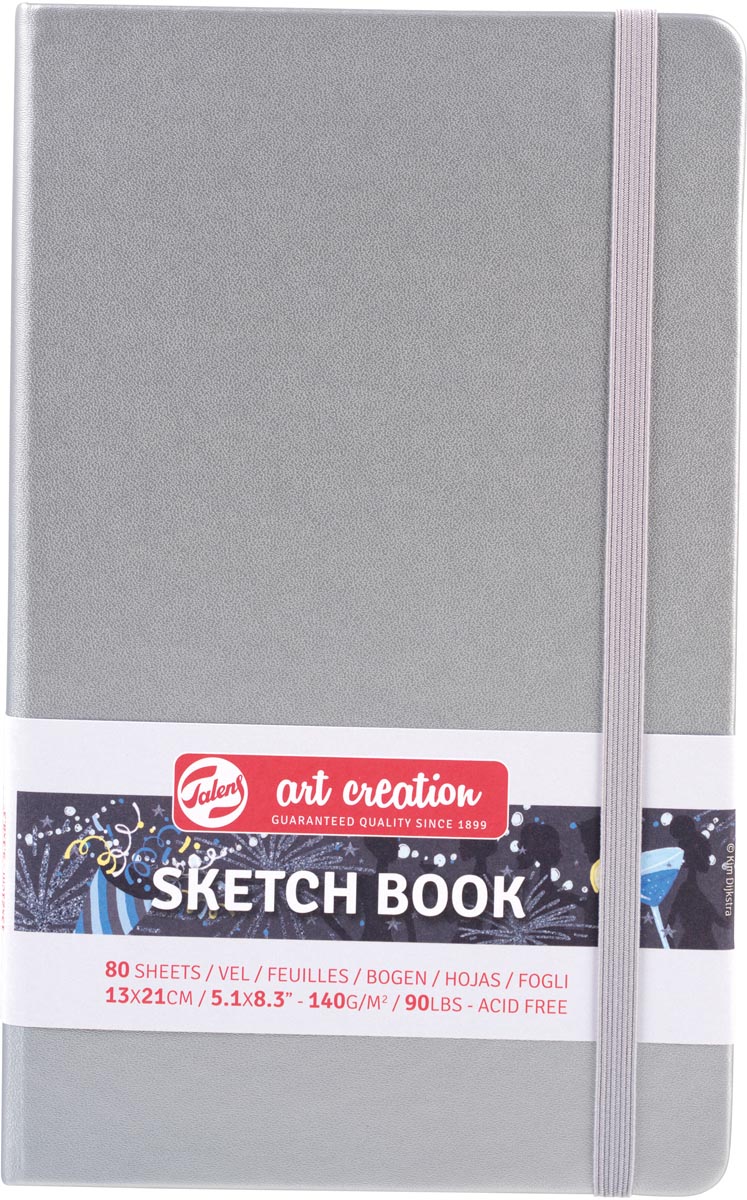 Talens Art Creation schetsboek, shiny silver, ft 13 x 21 cm