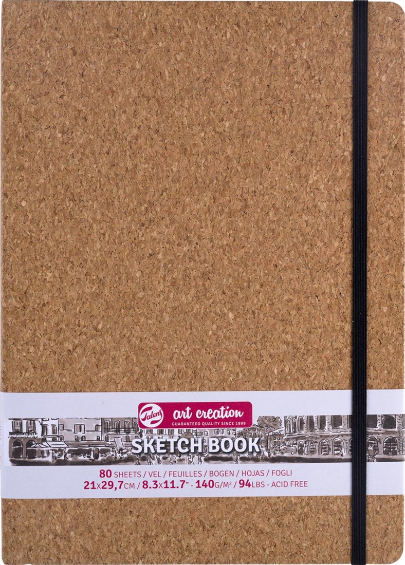 Talens Art Creation Cahier De Croquis Noir 13x21 Cm - 140g 80 Feuilles - Carnet Rigide Pour Dessin, Pastel, Encre Et Gouache