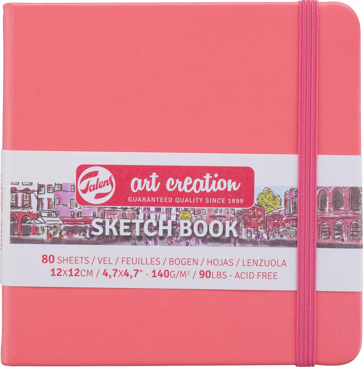 Talens Art Creation schetsboek, koraalrood, ft 12 x 12 cm Talens Art Creation schetsboek, koraalrood, ft 12 x 12 cm