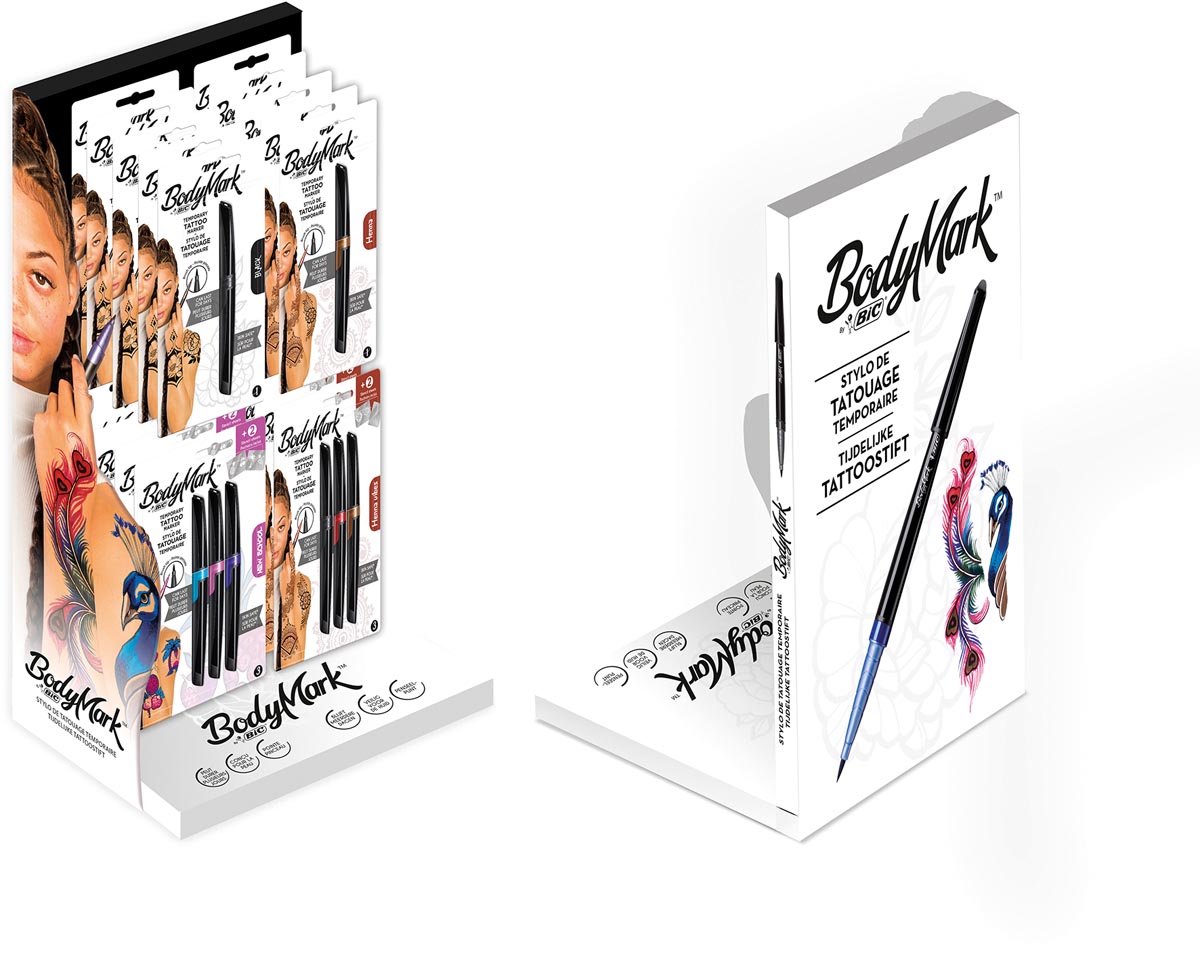Bic huidmarker BodyMark, display van 20 stuks, assorti Bic huidmarker BodyMark, display van 20 stuks, assorti